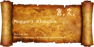 Megyeri Klaudia névjegykártya